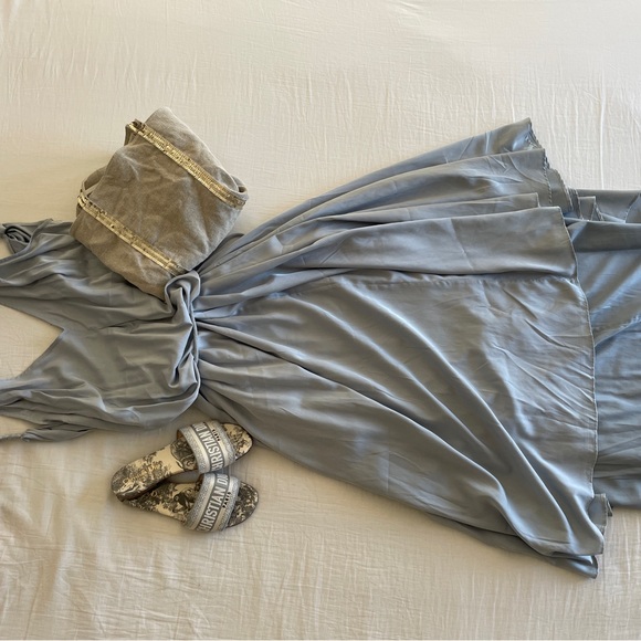 NAP Greek open back silky maxi dress - Picture 3 of 9